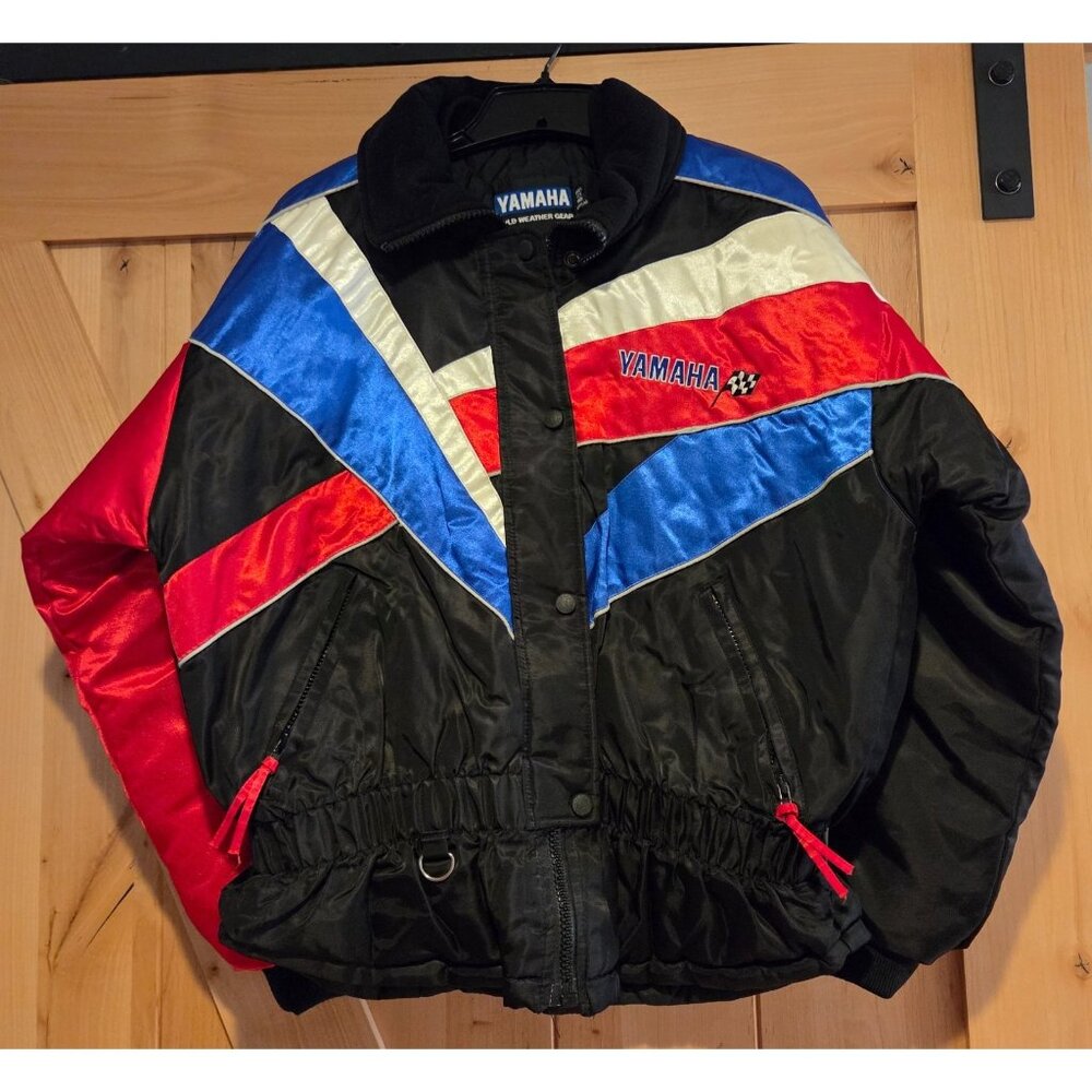 Vintage Yamaha Snowmobile Jacket Red White Blue Women M Streetwear 80s 90s Retro